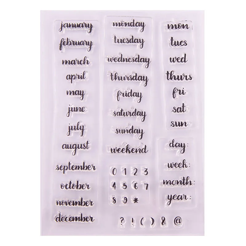 month-week-day-stamp-set-5 Month Week Day Stamp Set - packaging photo | clear stamp