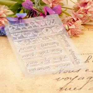 Month Words and Plants Clear Stamp Set - lifestyle photo | clear stamp