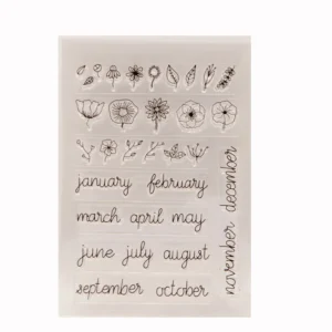 Month Words and Plants Clear Stamp Set - packaging photo | clear stamp