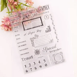 Monthly Calendar Stamp Set - size chart | clear stamp