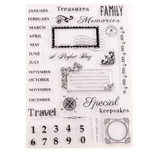 Monthly Calendar Stamp Set - packaging photo | clear stamp