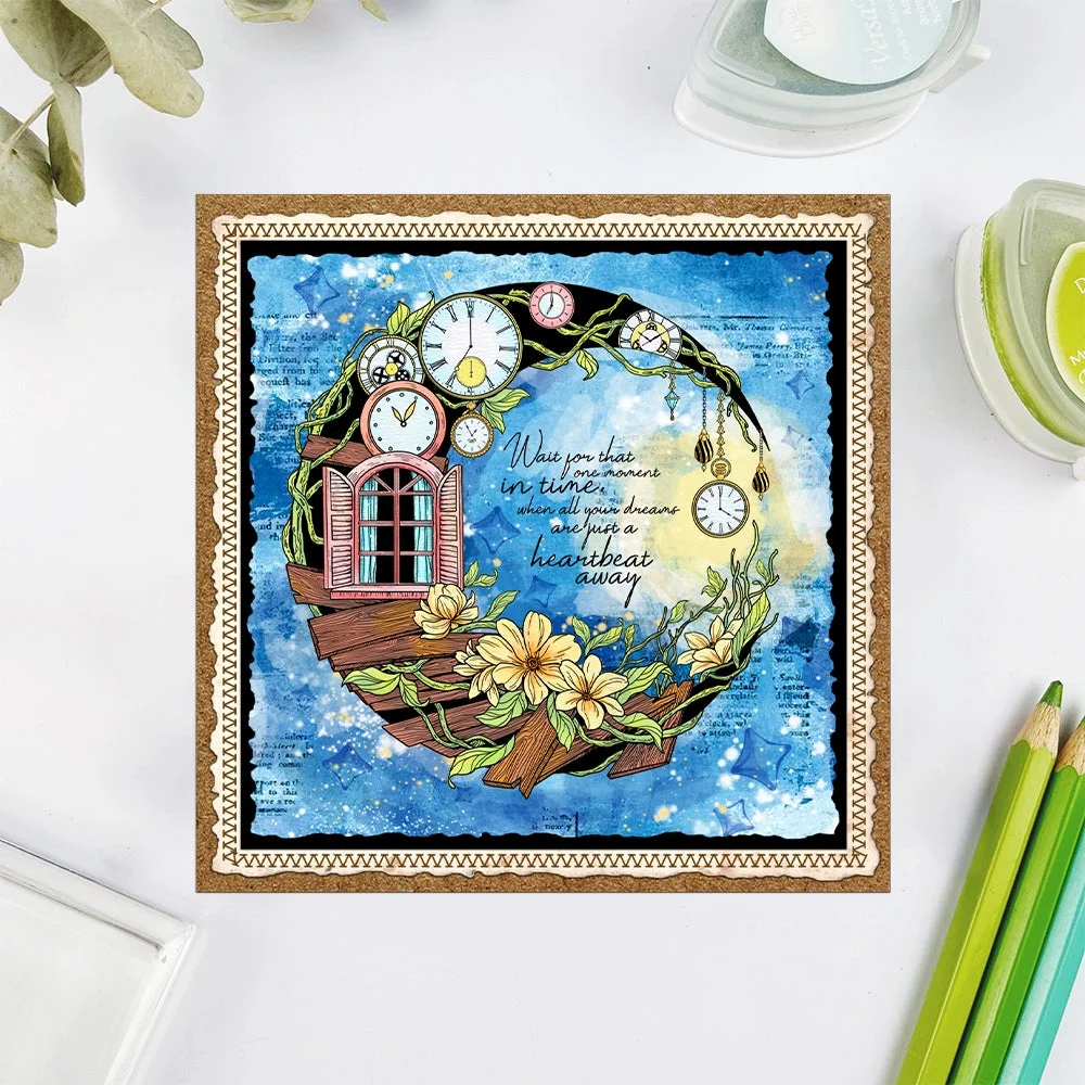 Moon House And Flowers Clear Stamps 02 Moon House And Flowers Clear Stamps 02