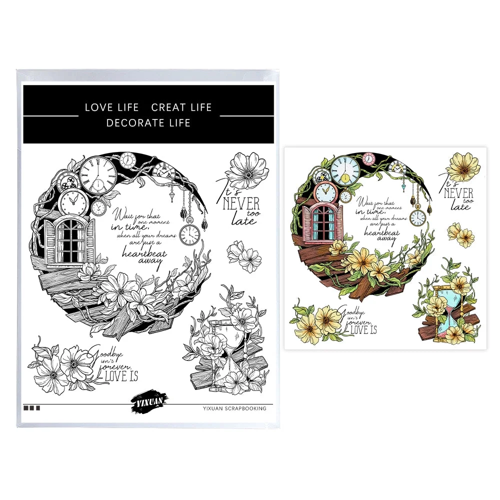 Moon House And Flowers Clear Stamps 04 Moon House And Flowers Clear Stamps 04