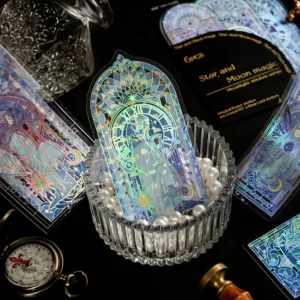 Sumflying Moonlight Crystal Window DIY Collage Card PET Stickers Moonlight Crystal Window Diy Collage Card Pet Stickers B5