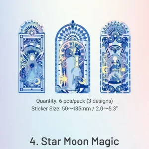 Moonlight Crystal Window DIY Collage Card PET Stickers Sumflying Moonlight Crystal Window DIY Collage Card PET Stickers
