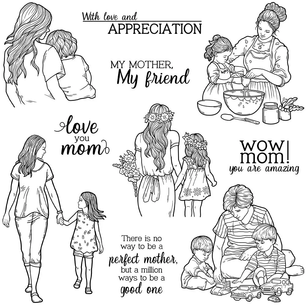 Mothers Day Theme Clear Stamps 01 Mothers Day Theme Clear Stamps 01