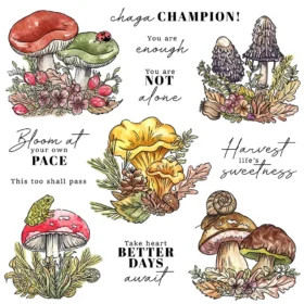 Sumflying Mushroom Combination Forest Clear Stamps