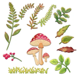 Mushrooms And Leaves Metal Cutting Dies 01