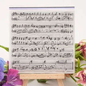 Musical Background Notes Stamp Set - main product photo | clear stamp