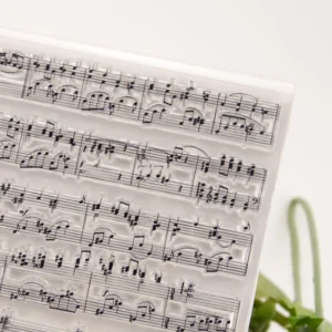 Musical Background Notes Stamp Set - size chart | clear stamp