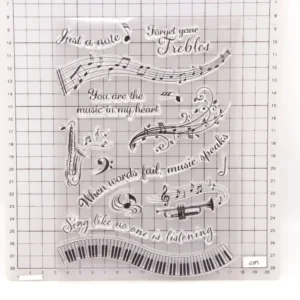 Musical Note Stamp Set - detail view | clear stamp