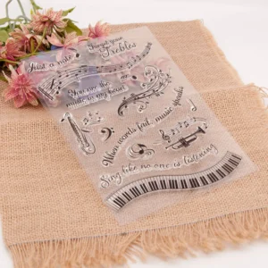 Musical Note Stamp Set - size chart | clear stamp