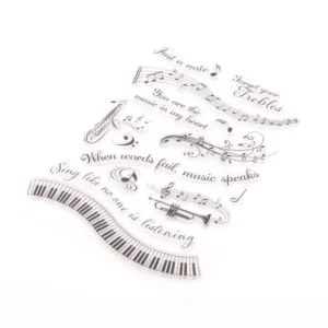 Musical Note Stamp Set - lifestyle photo | clear stamp