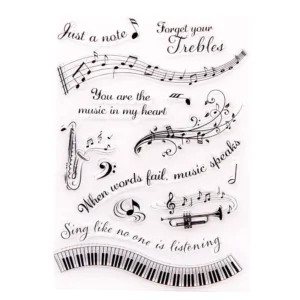Musical Note Stamp Set - packaging photo | clear stamp