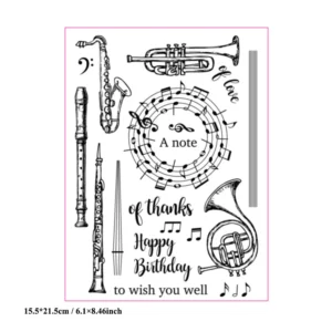 Musical Piper Instruments Clear Stamp Set - detail view | clear stamp