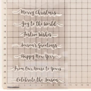 New Year Christmas Blessing Clear Stamp Set - size chart | clear stamp