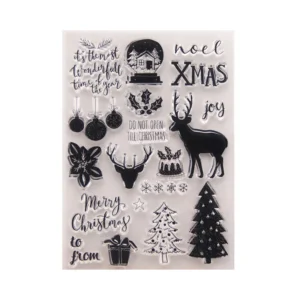 Noel Xmas Stamp Set - detail view | clear stamp