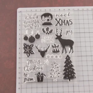 Noel Xmas Stamp Set - size chart | clear stamp