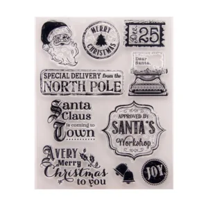 North Pole Holiday Stamp Set - detail view | clear stamp