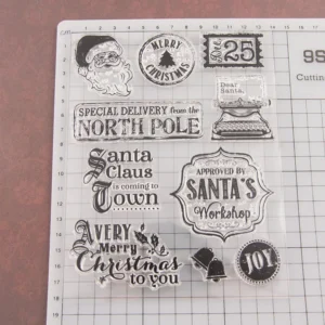 North Pole Holiday Stamp Set - size chart | clear stamp