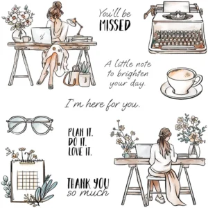 Office Girl Clear Stamps 00