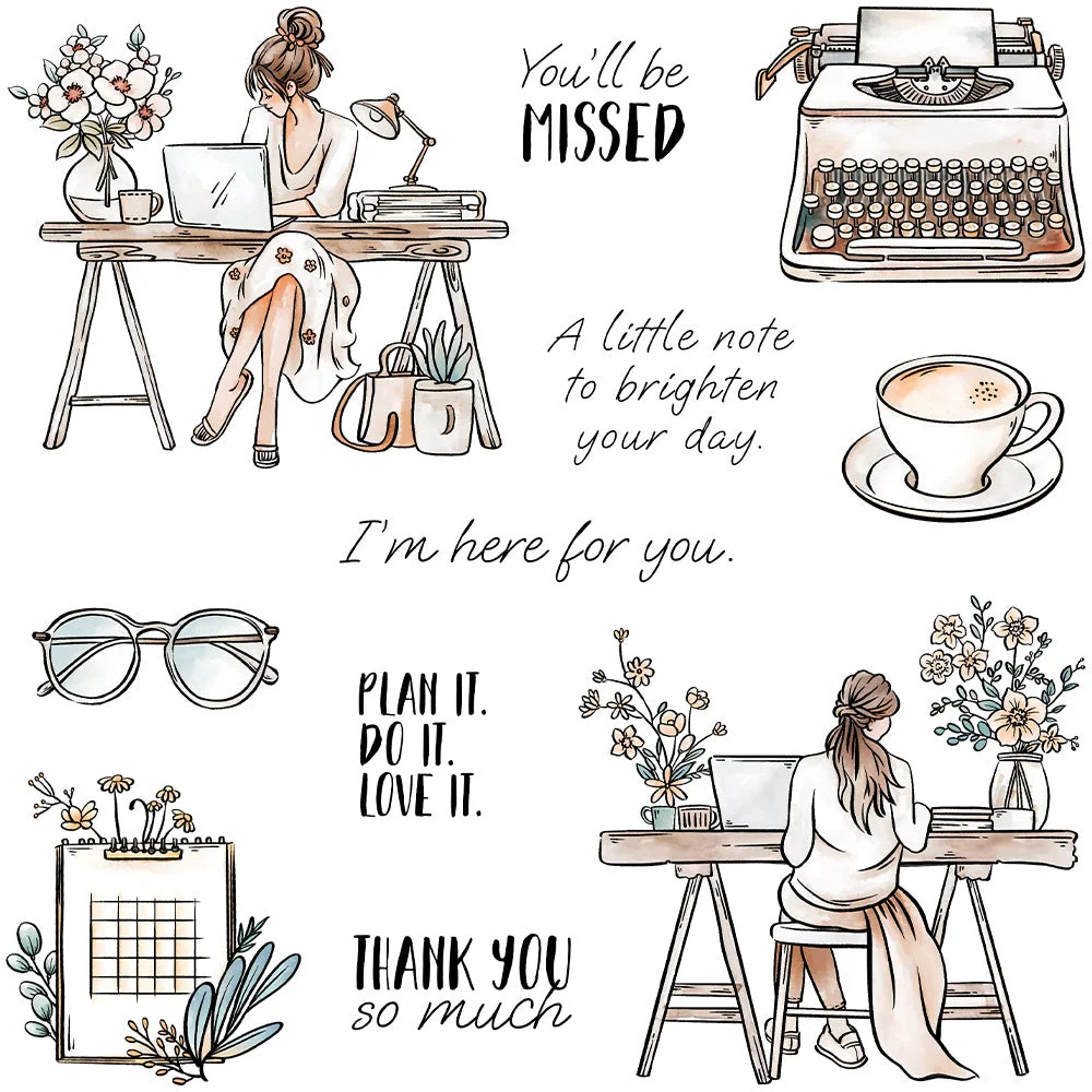 Office Girl Clear Stamps 00 Office Girl Clear Stamps 00