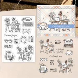 Office Girl Clear Stamps 01