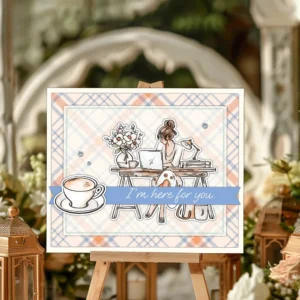 Sumflying Office Girl Desk Laptop Clear Stamps Office Girl Clear Stamps 03