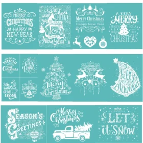 Sumflying Christmas Sentiments Silk Screen Stencil