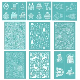 Sumflying Merry Christmas Patterns Silk Screen Stencil