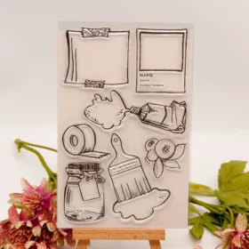 Painted Brush Labels Clear Stamp Set