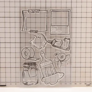 Painted Brush Labels Clear Stamp Set - size chart | clear stamp