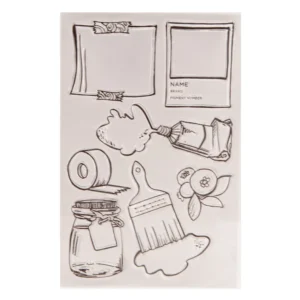 Painted Brush Labels Clear Stamp Set - packaging photo | clear stamp
