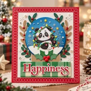Panda Snowglobe Happiness Card Realistic 02