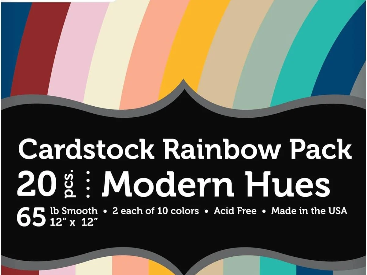 Variety pack of coordinating cardstock sheets sorted by color