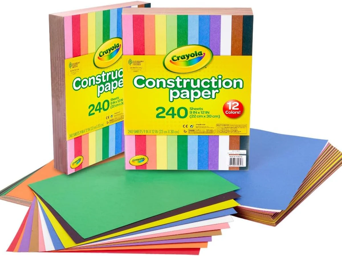 Bulk construction craft paper pack in assorted colors