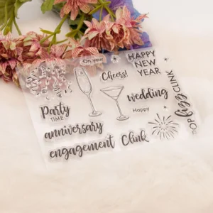 Party Time Stamp Set - size chart | clear stamp