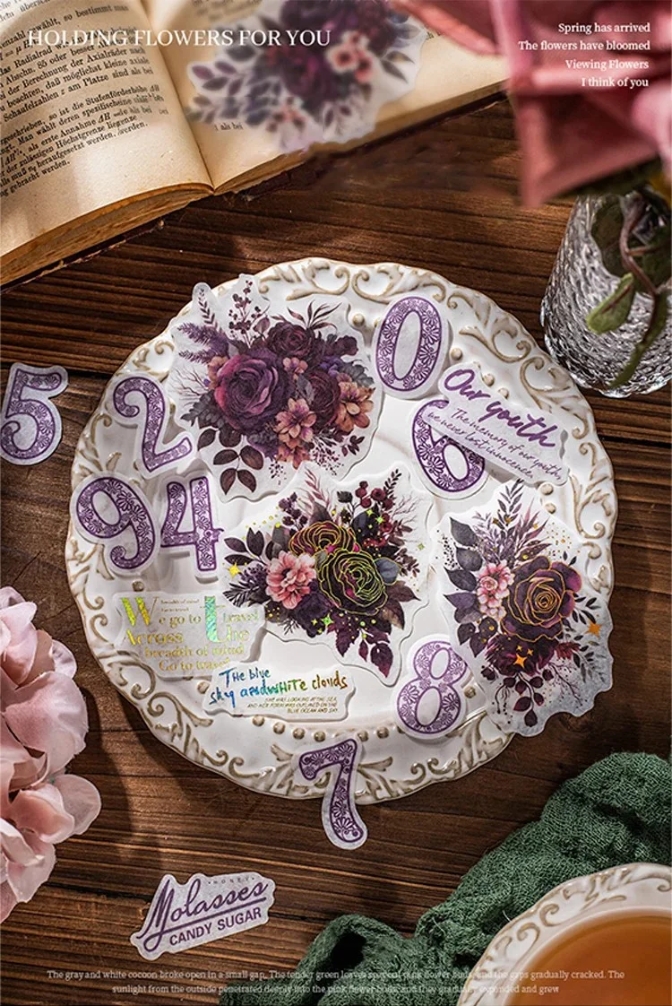 Plant, Number, and Phrase Washi Stickers 01
