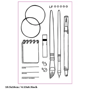 Pen Calendar Clear Stamp Set - detail view | clear stamp