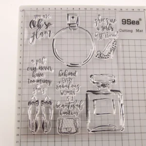 Perfume Bottle Stamp Set Perfume Bottle Stamp Set - detail view | clear stamp