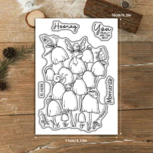Sumflying Personality Mushroom Whimsical Fun Clear Stamps Personality Mushroom Clear Stamps 02