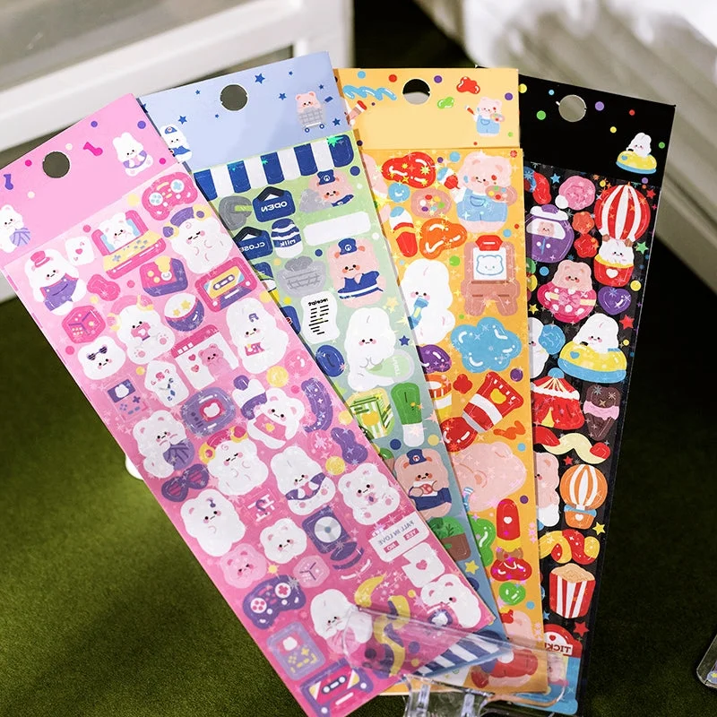 Cute Cartoon Pet Rabbit Bear Sticker Cute Cartoon Pet Rabbit Bear Sticker