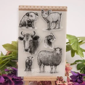 Pig Cattle Stamp Set