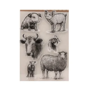 Pig Cattle Stamp Set - detail view | clear stamp