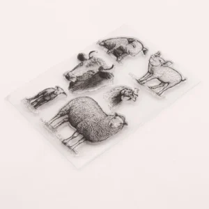 Pig Cattle Stamp Set - lifestyle photo | clear stamp