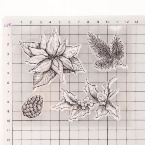 Pine Cones Stamp Set - detail view | clear stamp