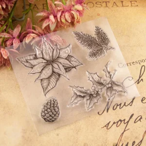 Pine Cones Stamp Set - size chart | clear stamp
