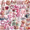 Sumflying Pink Cartoon Christmas Vinyl Stickers - image 1