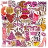 Sumflying Pink Leopard Print Vinyl Decorative Stickers - image 1