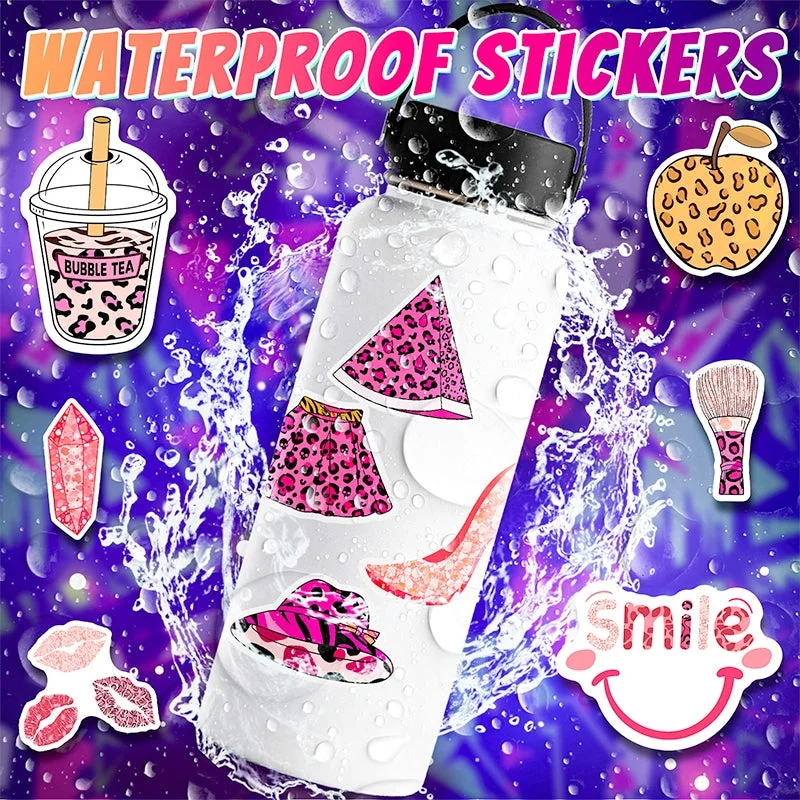 Sumflying Pink Leopard Print Vinyl Decorative Stickers - image 2 Sumflying Pink Leopard Print Vinyl Decorative Stickers - image 2